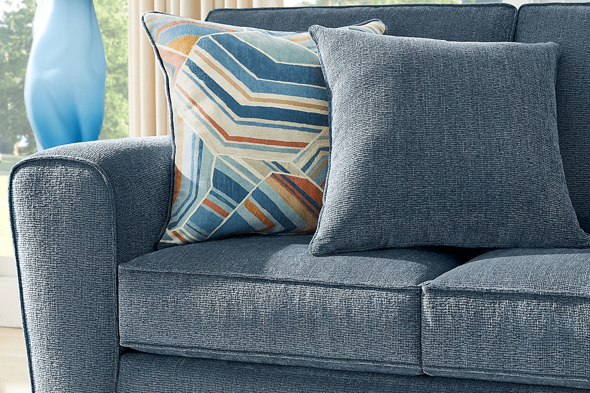 Lennon Navy Blue Chenille Fabric Sofa | Rooms to Go