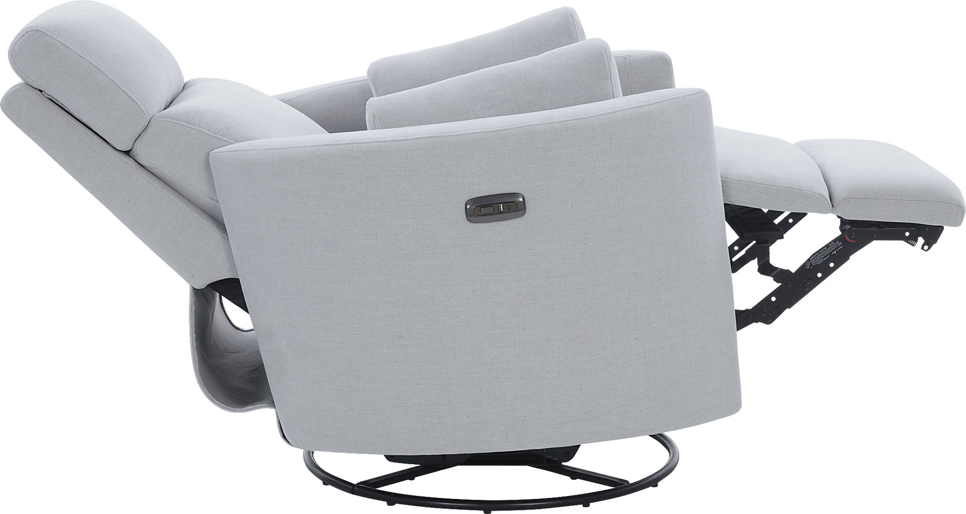 Lennox 2.0 Light Blue Power Glider Recliner with Swivel - Image 5