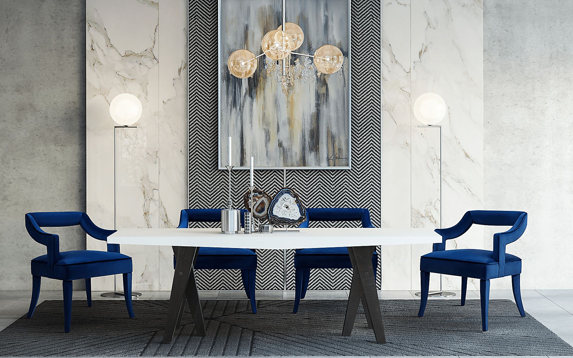 Lenorelle Navy Arm Chair - Image 7