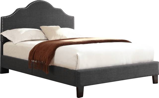 Lenosa Charcoal Gray Full Upholstered Bed - Thumbnail - Image 1
