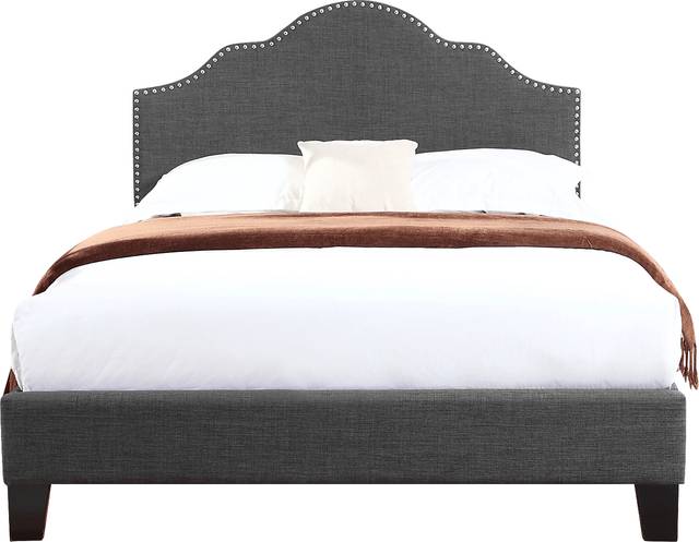 Lenosa Charcoal Gray Queen Upholstered Bed - Thumbnail - Image 2
