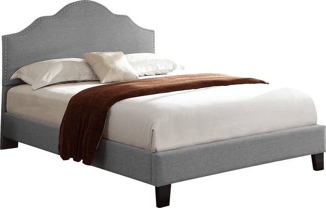 Lenosa Gray Full Upholstered Bed - Thumbnail - Image 1