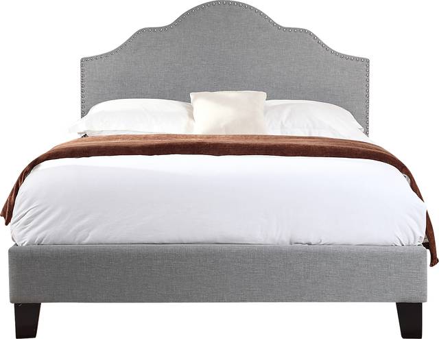 Lenosa Gray Queen Upholstered Bed - Thumbnail - Image 2