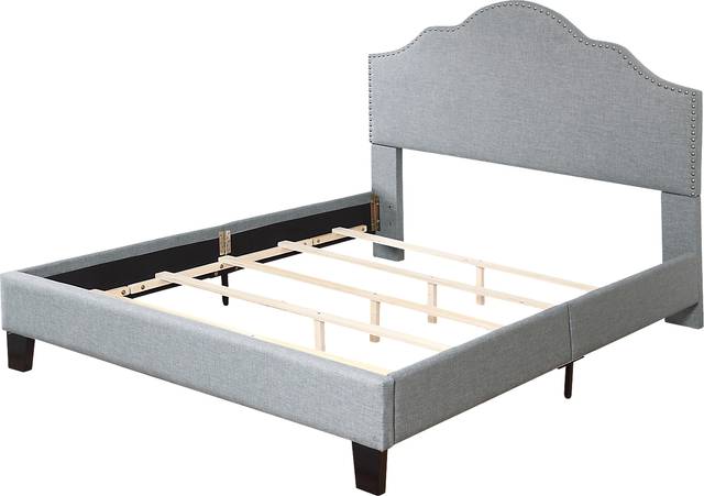 Lenosa Gray Queen Upholstered Bed - Thumbnail - Image 4