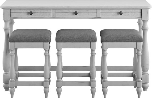 Leoli White Bar Table with Stools