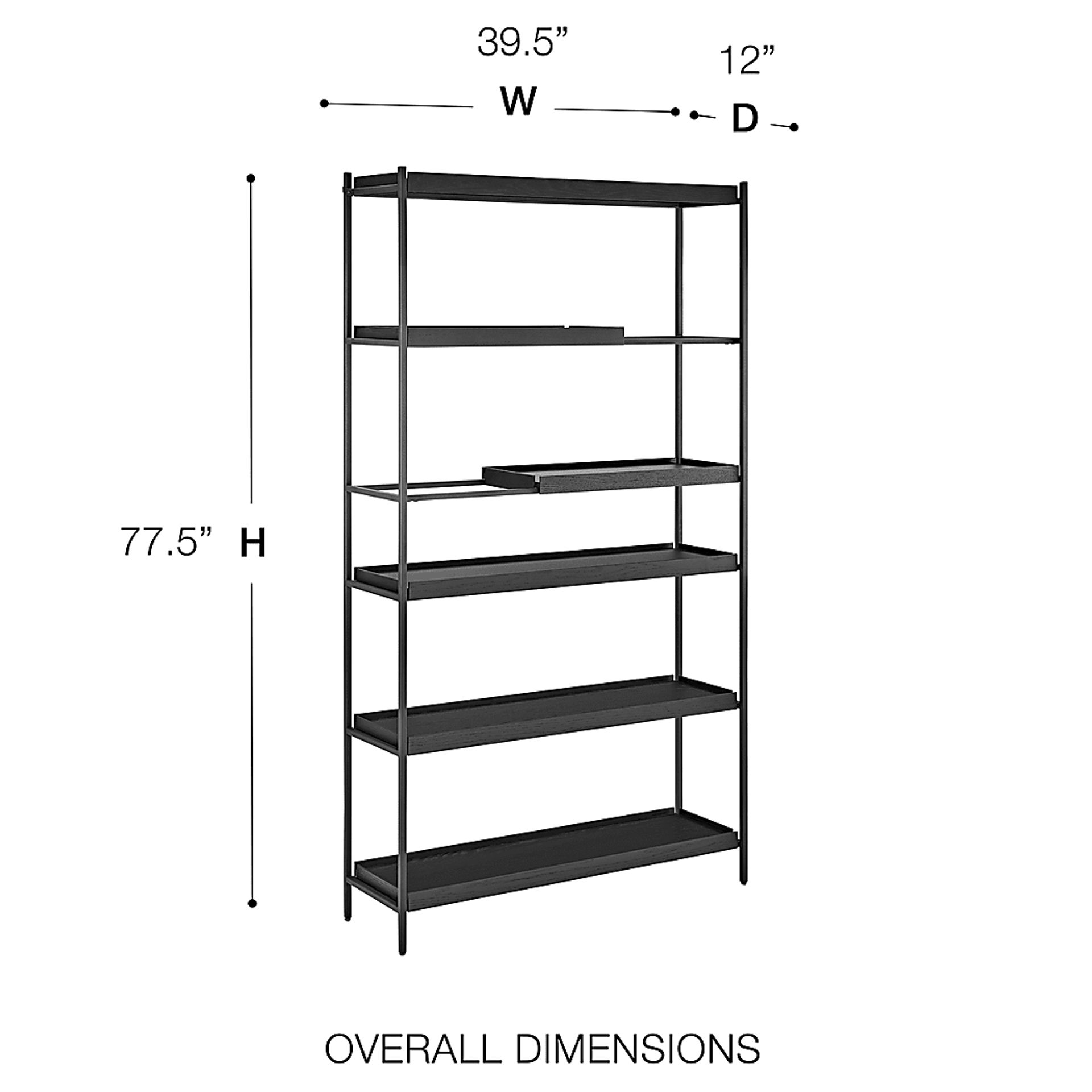 Leopardcast II Black Bookcase - Image 6