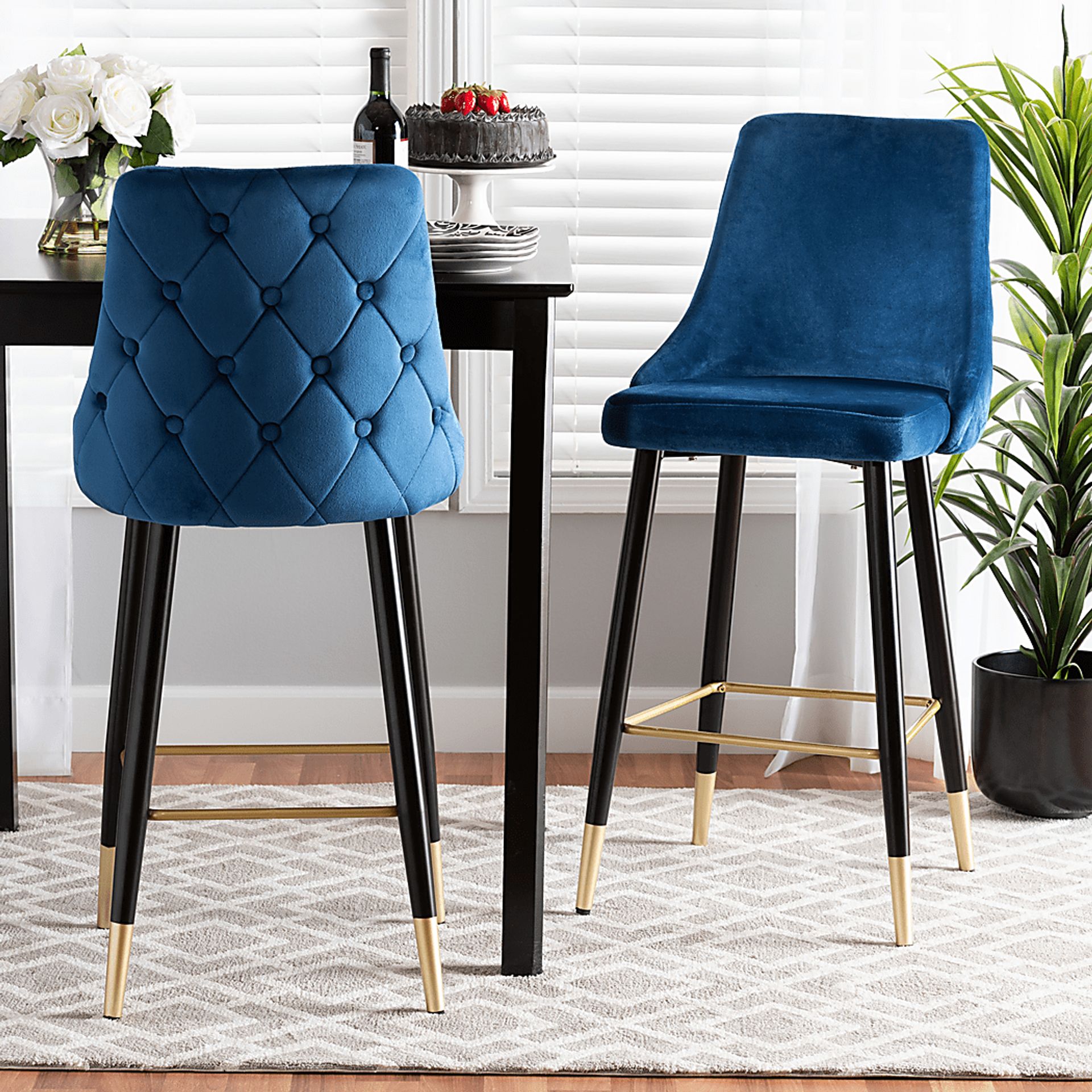 Lepak Blue Barstool, Set of 2 - Image 3