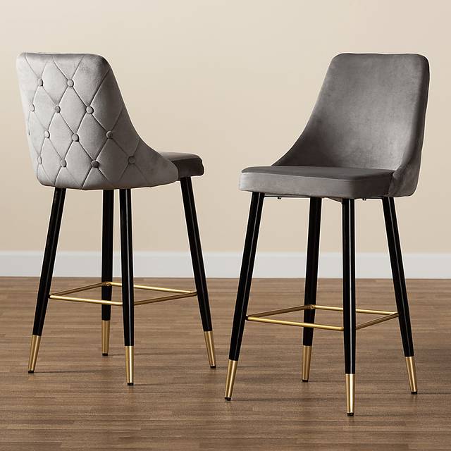 Lepak Gray Barstool, Set of 2 - Thumbnail - Image 2