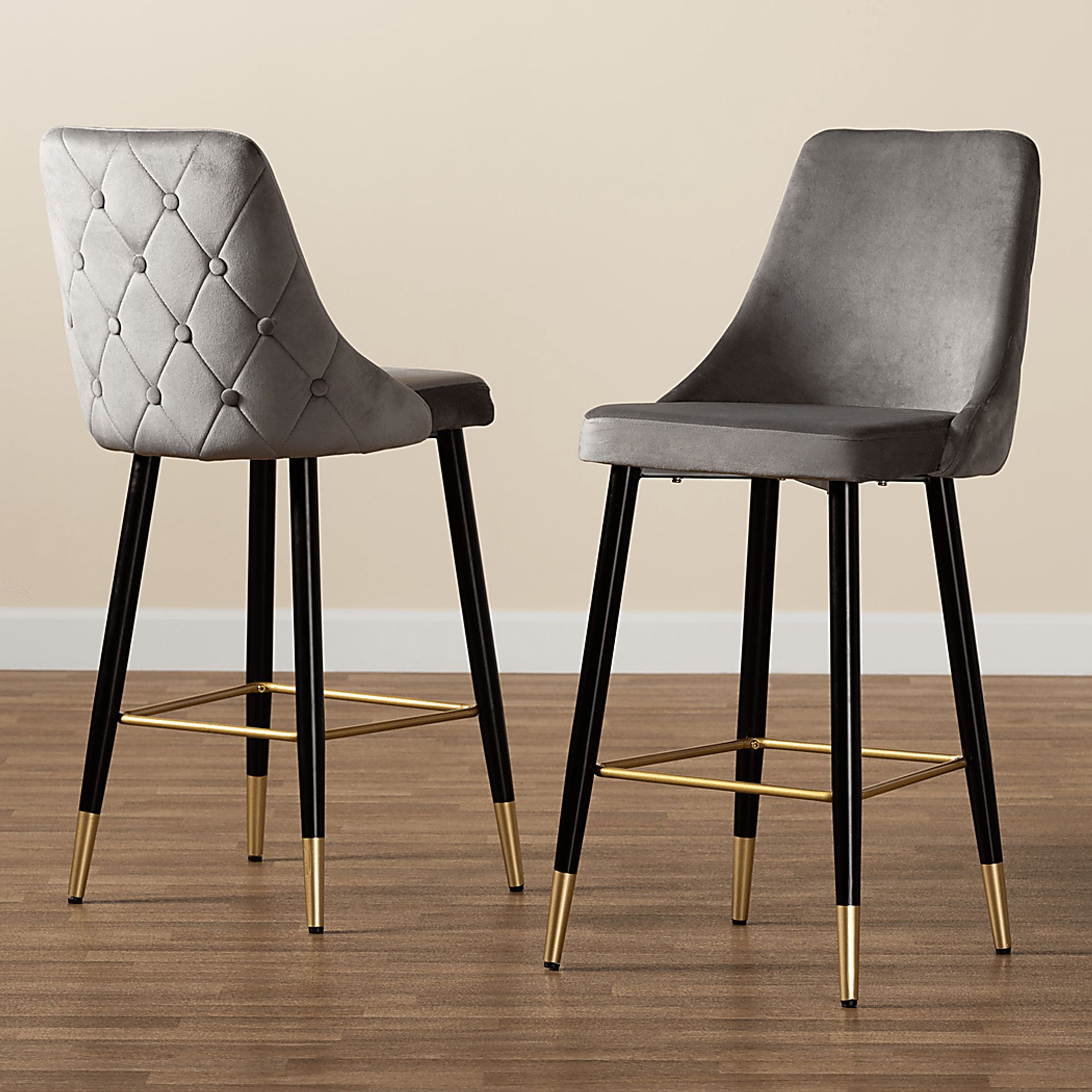 Lepak Gray Barstool, Set of 2 - Image 2