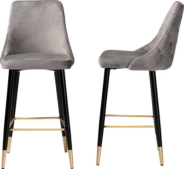 Lepak Gray Barstool, Set of 2 - Thumbnail - Image 5
