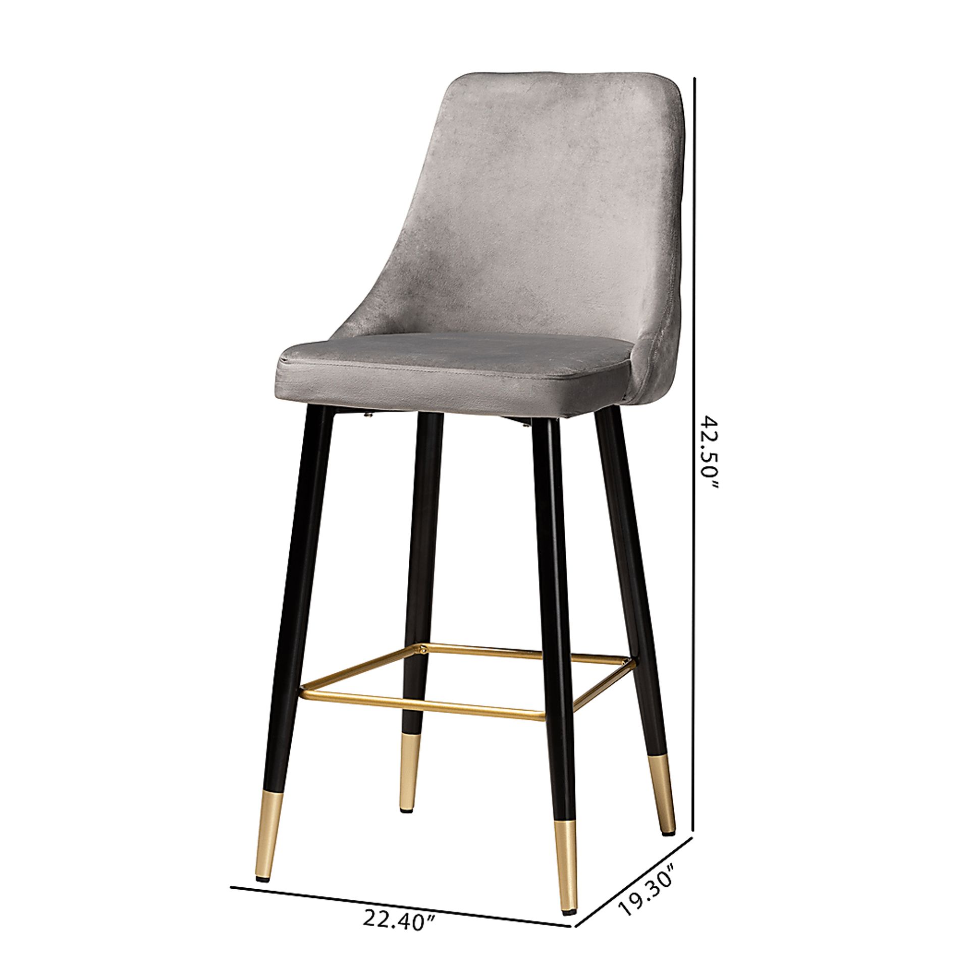 Lepak Gray Barstool, Set of 2 - Image 10