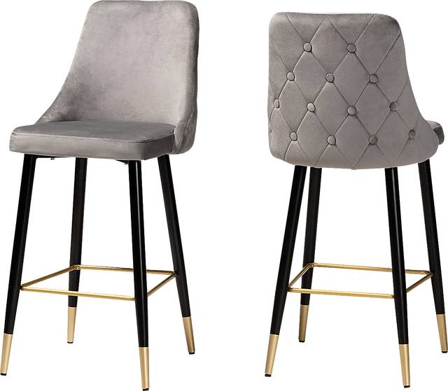 Lepak Gray Barstool, Set of 2 - Thumbnail - Image 1
