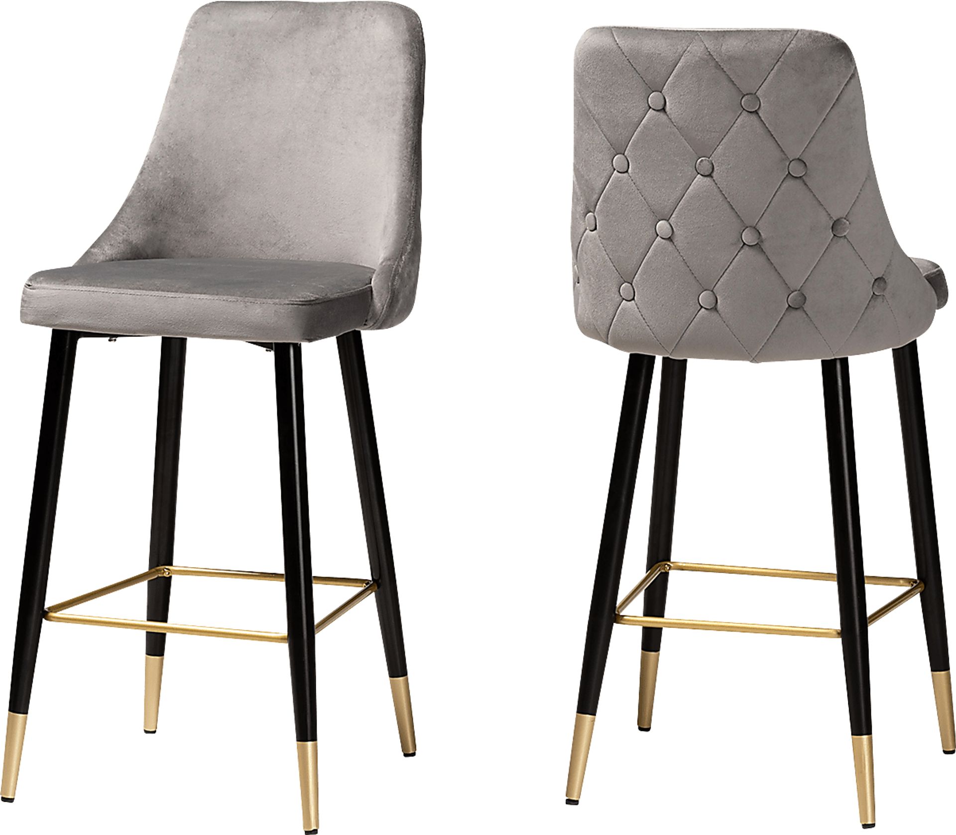 Lepak Gray Barstool, Set of 2 - Image 1