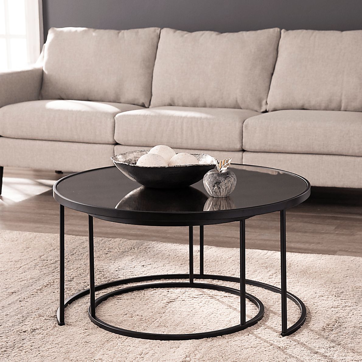 Leralynn Black Nesting Cocktail Table, Set of 2 - Rooms To Go