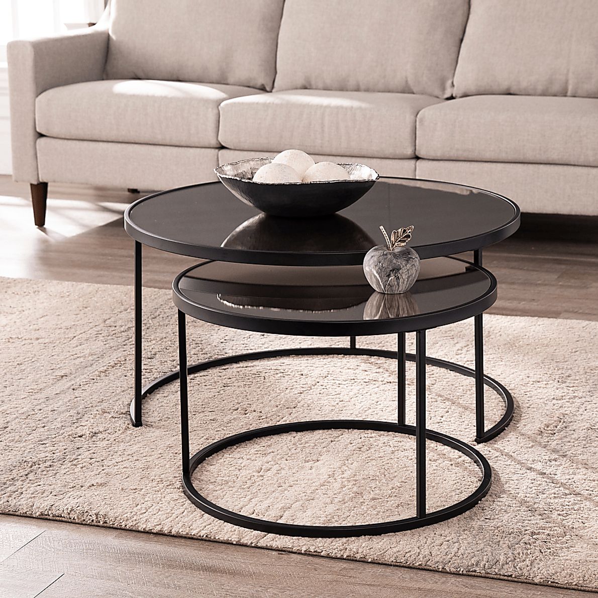 Leralynn Black Nesting Cocktail Table, Set of 2 Rooms To Go