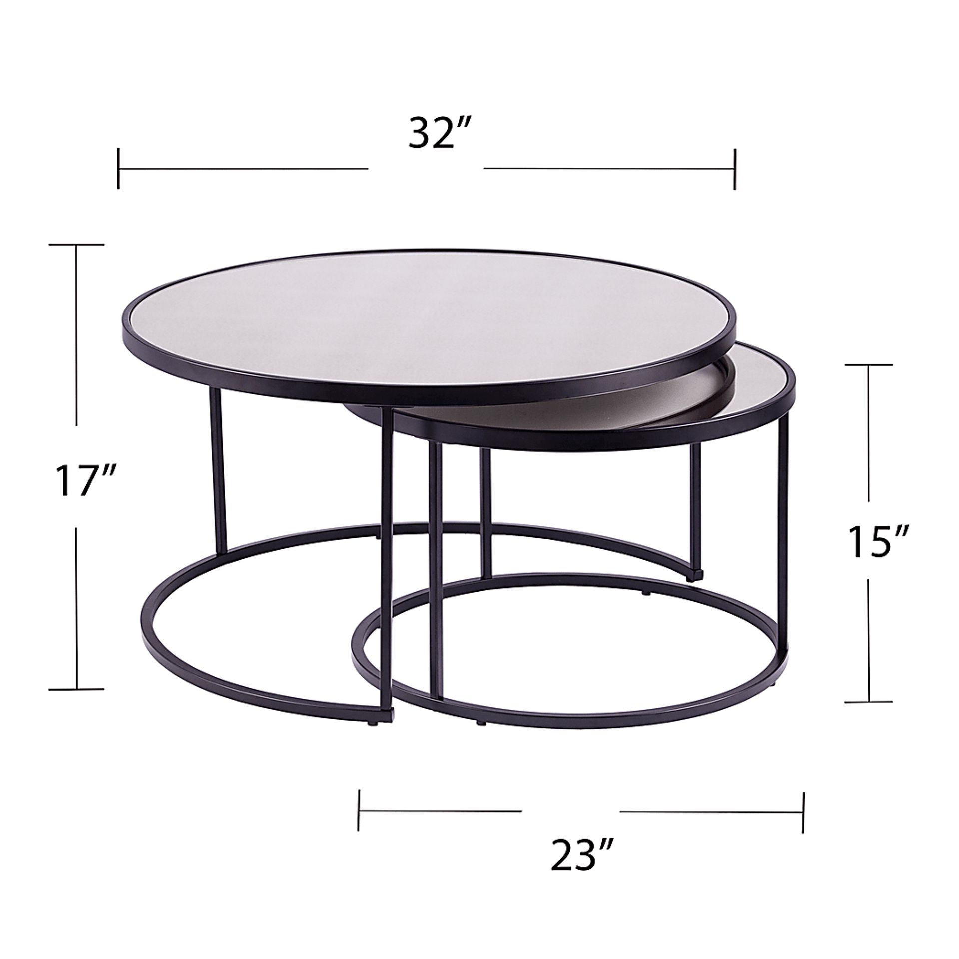 Leralynn Black Nesting Cocktail Table, Set of 2 - Image 5