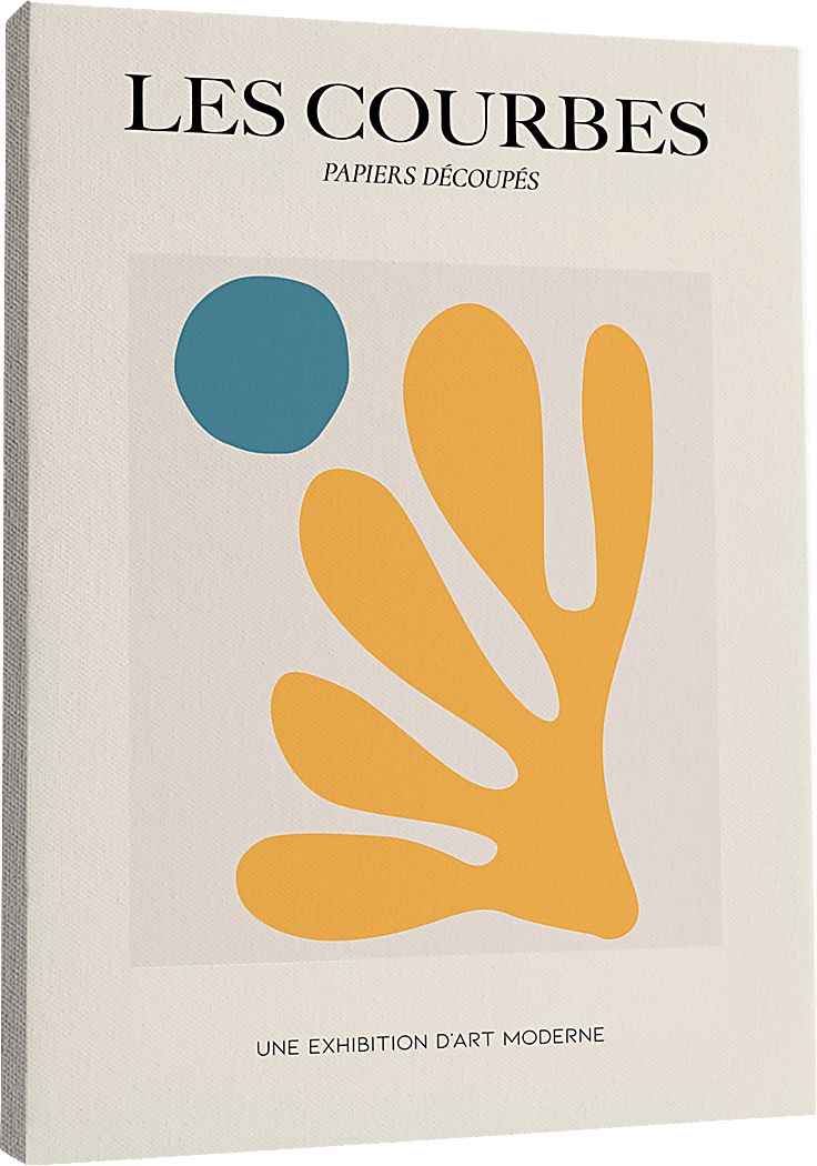 Les Courbes I Yellow Canvas Wall Art