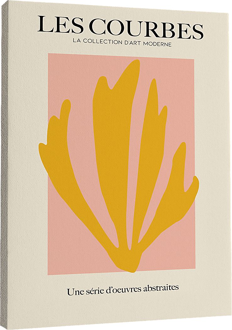 Les Courbes II Yellow Pink Canvas Wall Art