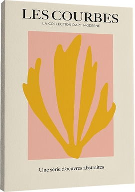 Les Courbes II Yellow Pink Canvas Wall Art