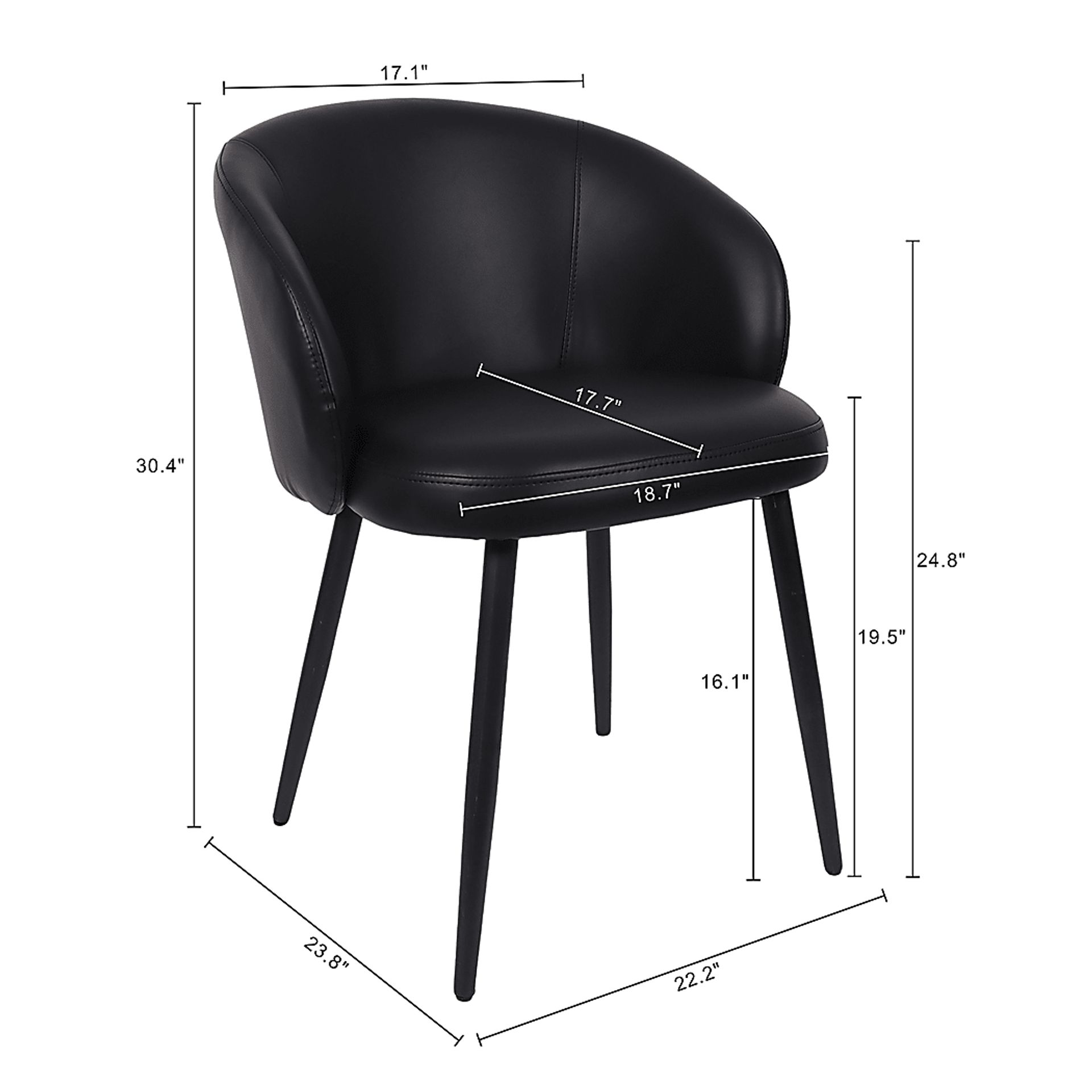Lesah Black Side Chair, Set of 2 - Image 7