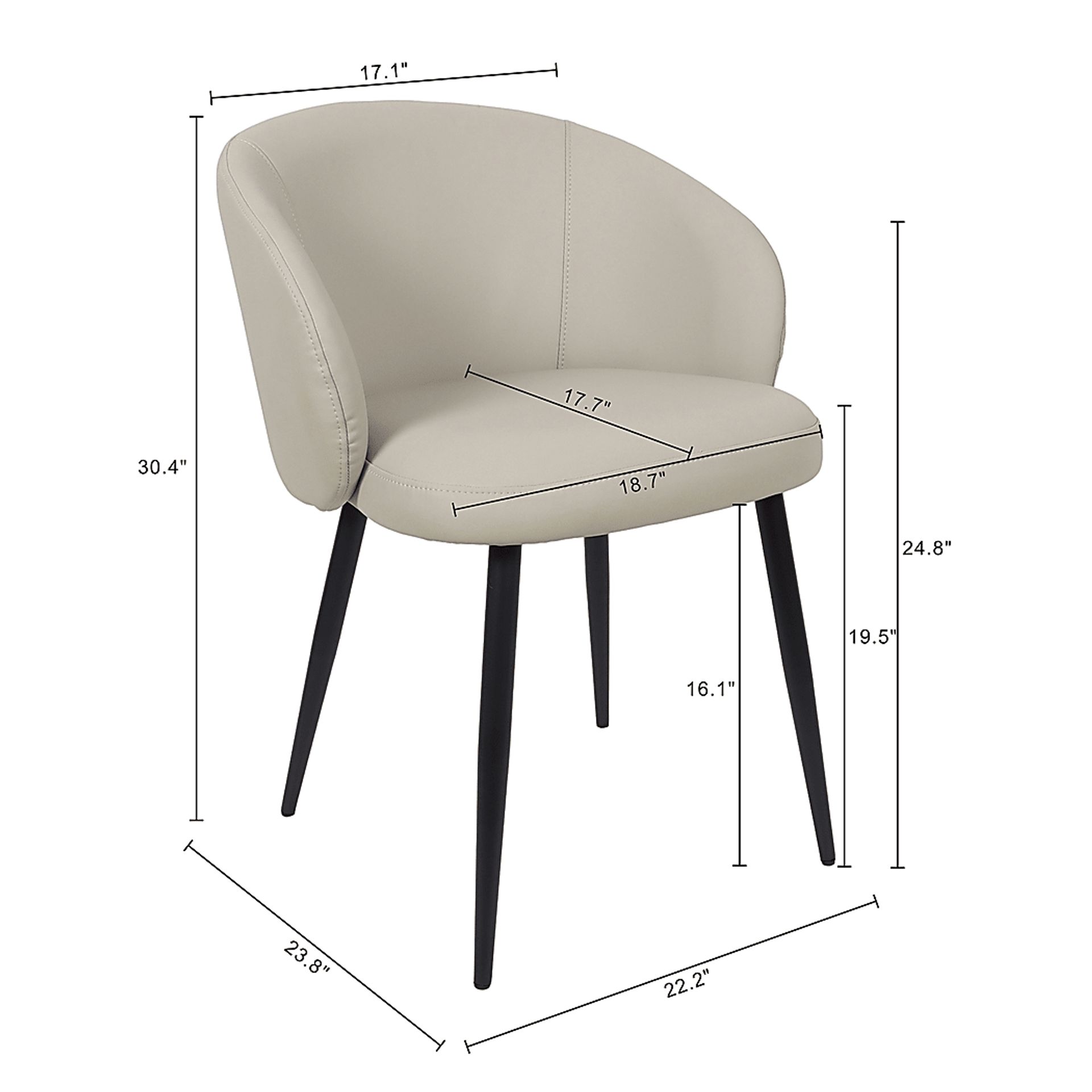 Lesah Gray Side Chair, Set of 2 - Image 5