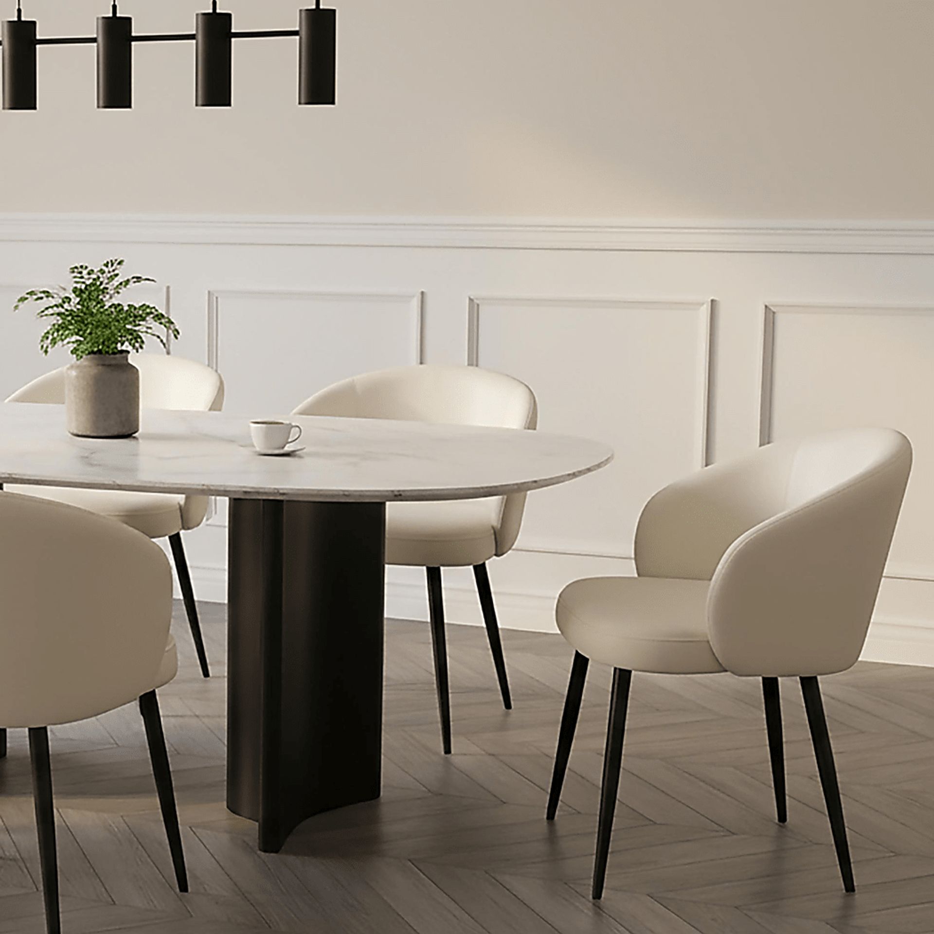 Lesah White Side Chair, Set of 2 - Image 2