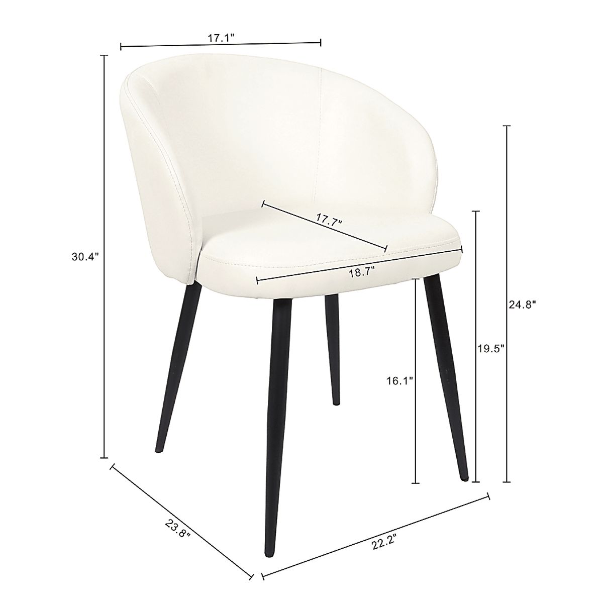 Lesah White Side Chair, Set Of 2 | Rooms to Go