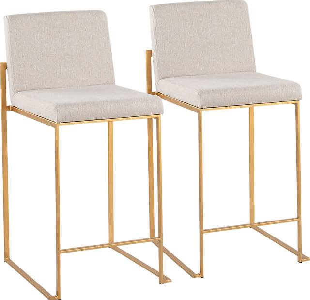 Leserna I Beige Counter Height Stool, Set of 2 - Thumbnail - Image 1