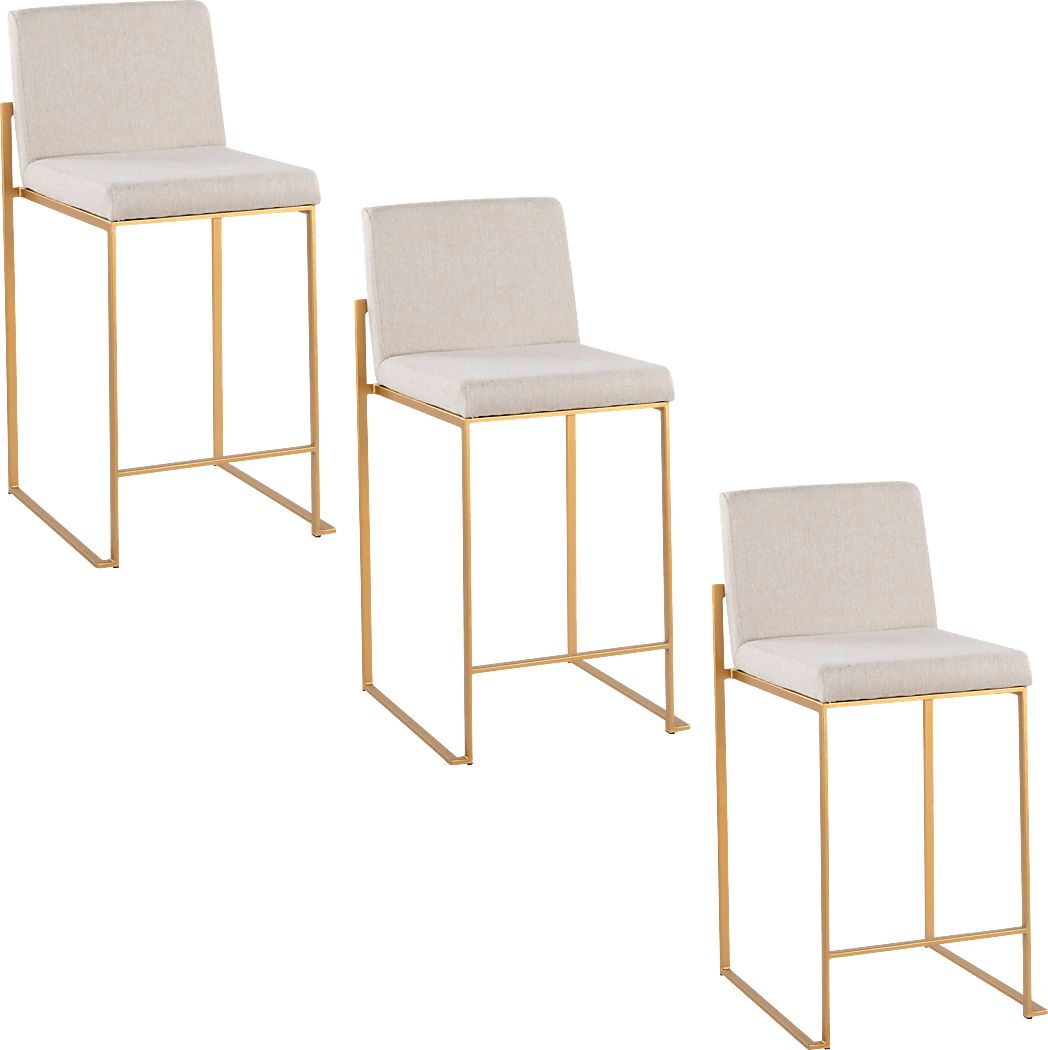 Leserna I Beige Counter Height Stool, Set of 3