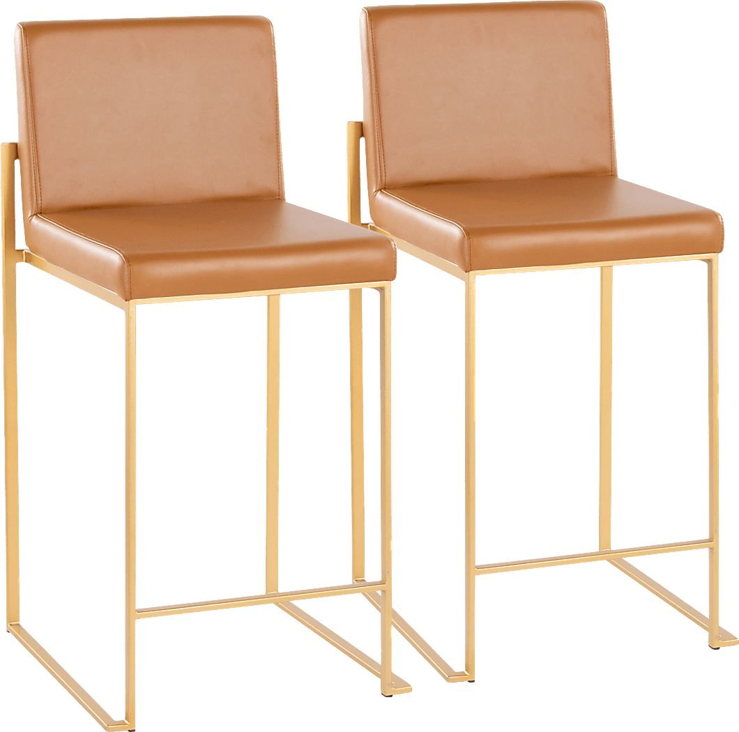 Leserna I Camel Counter Height Stool, Set of 2