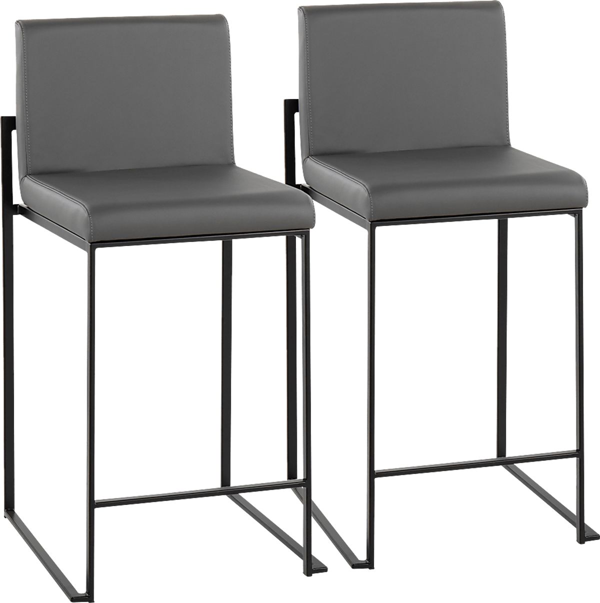Leserna II Gray Pu Leather Counter Height Stool, Set Of 2 Rooms to Go