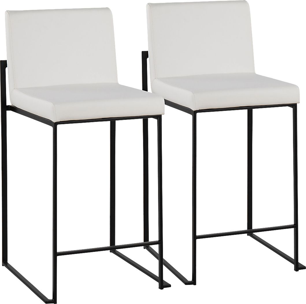 Leserna II White Counter Height Stool, Set of 2