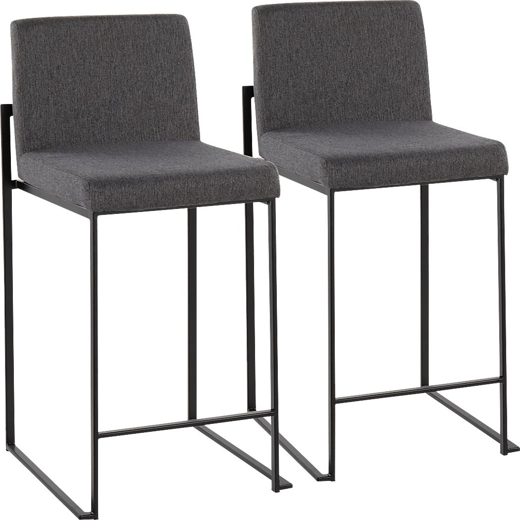 Leserna III Charcoal Counter Height Stool, Set of 2