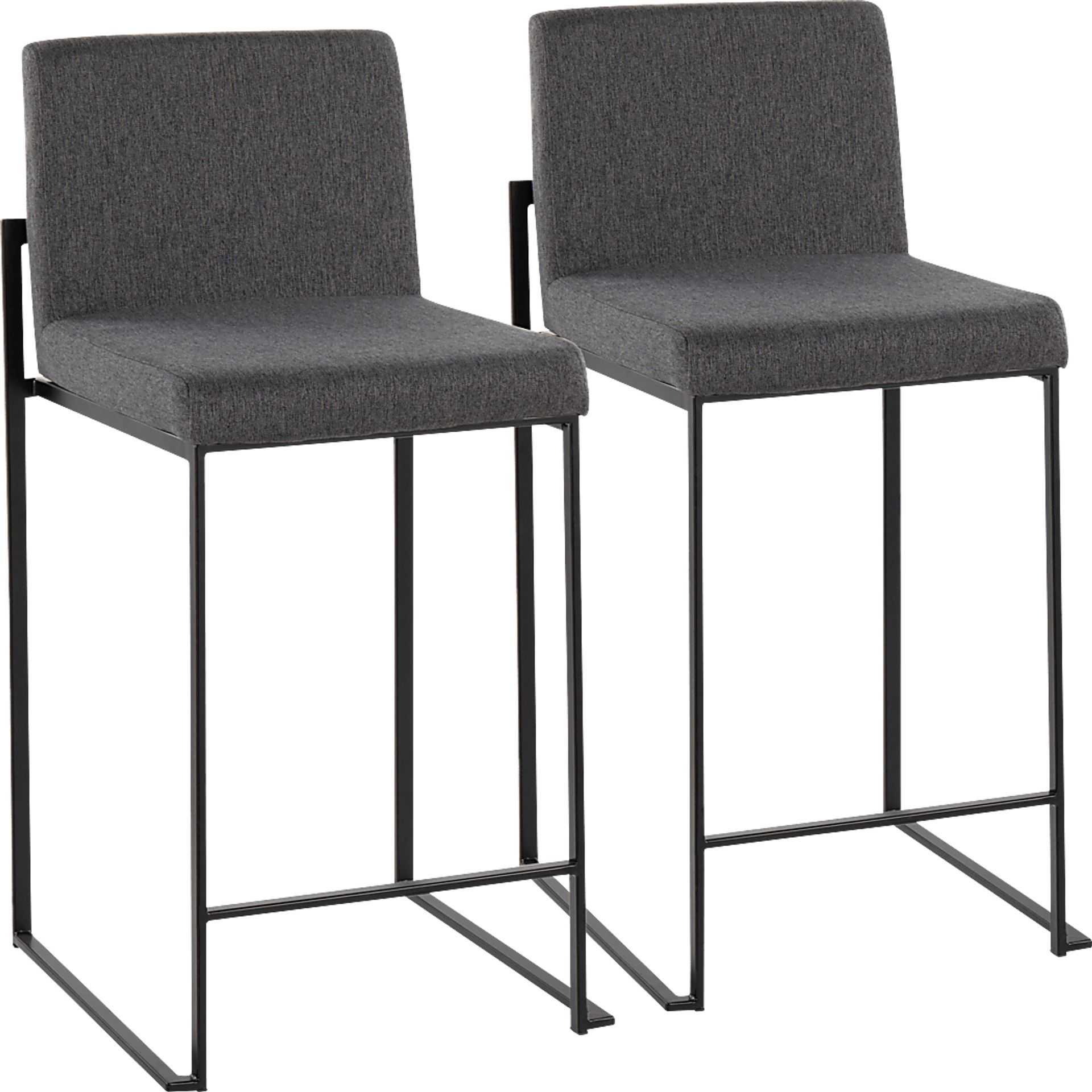 Leserna III Charcoal Counter Height Stool, Set of 2 - Image 1