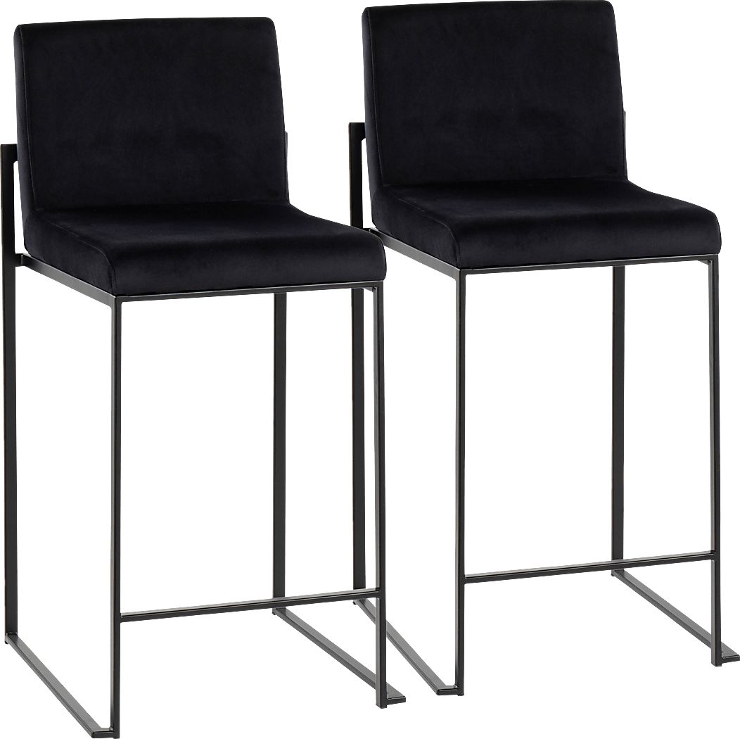 Leserna IV Black Counter Height Stool, Set of 2