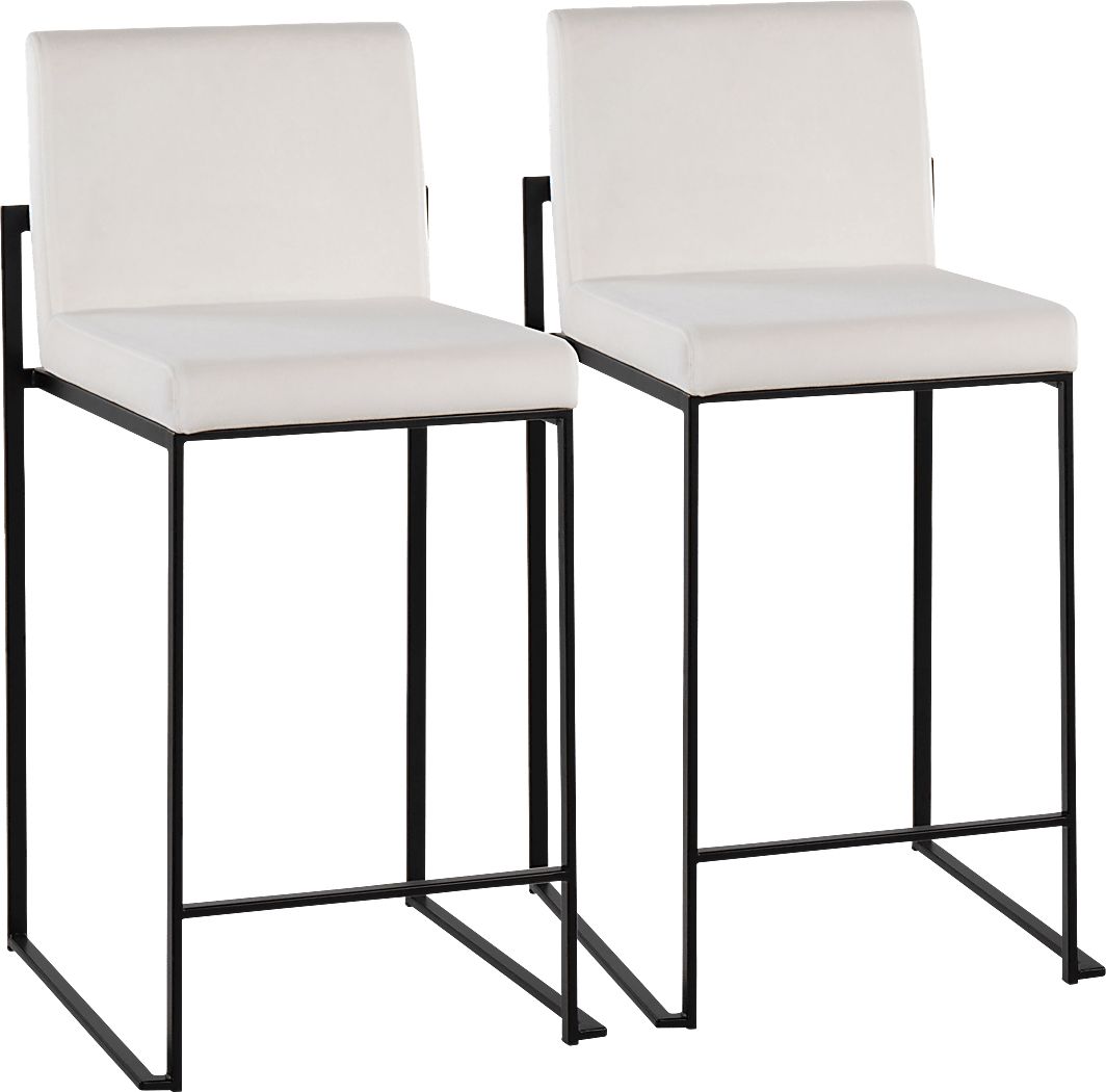Leserna IV White Counter Height Stool, Set of 2