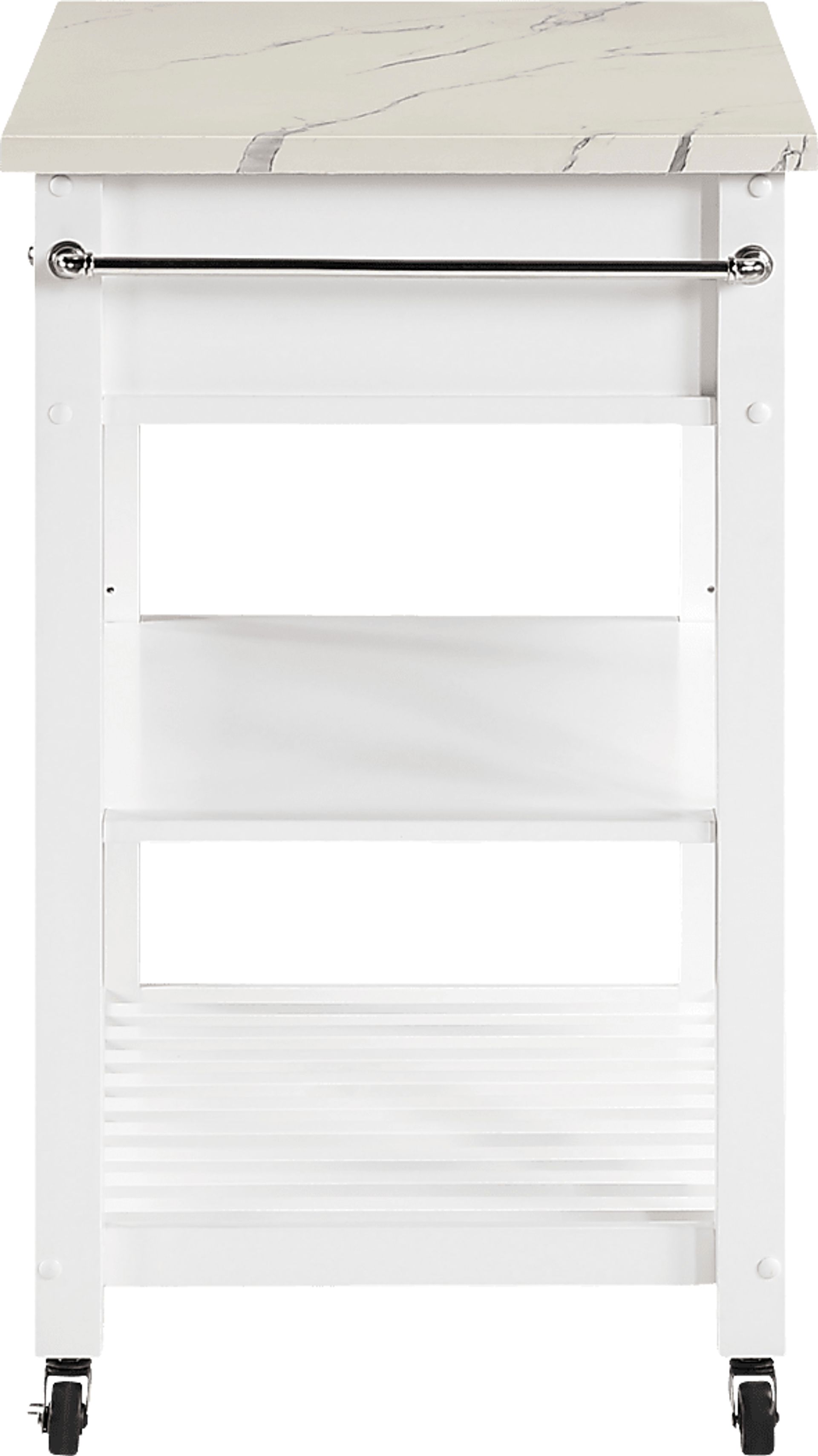 Leski White Kitchen Cart - Image 6