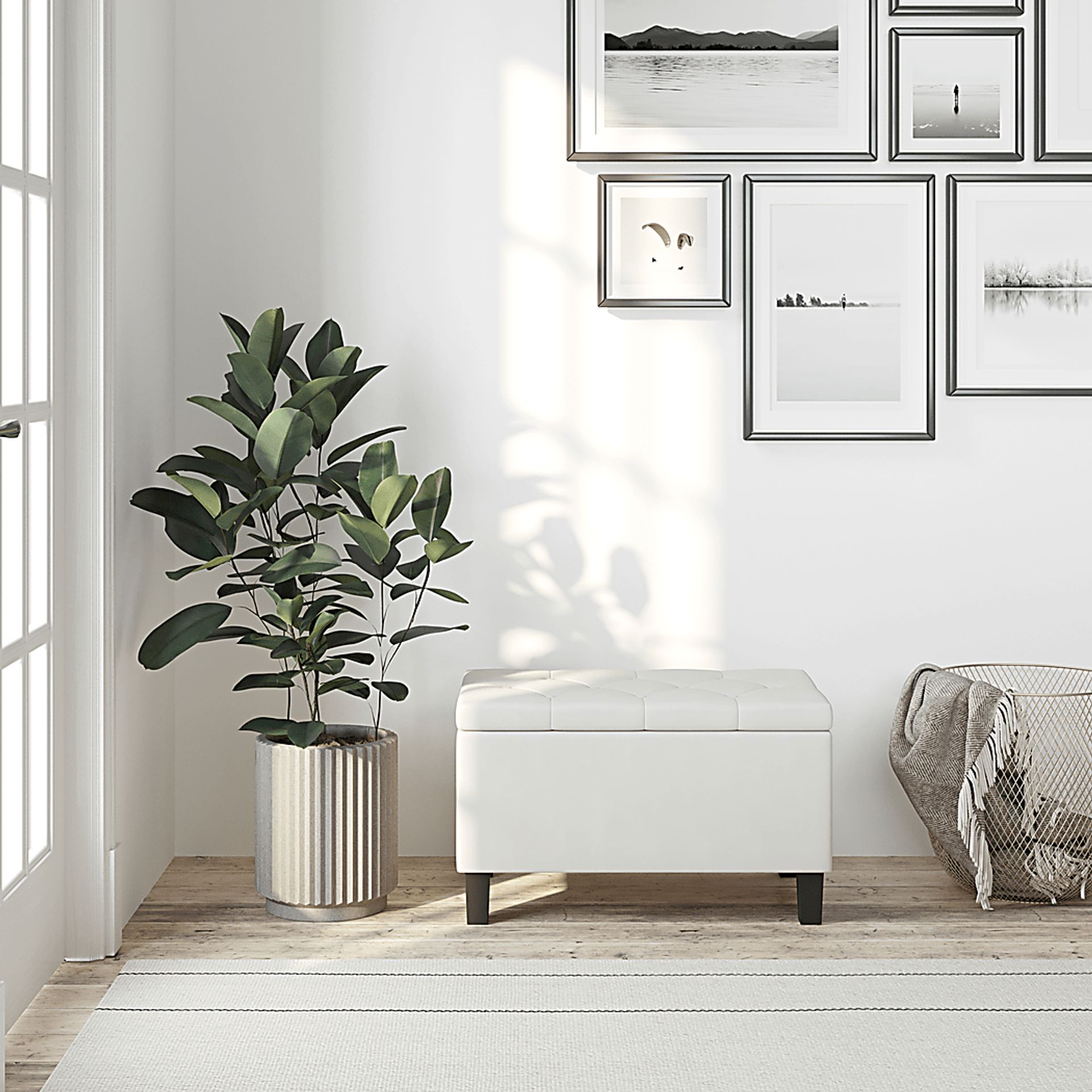 Leslan I Gray Storage Bench - Image 2