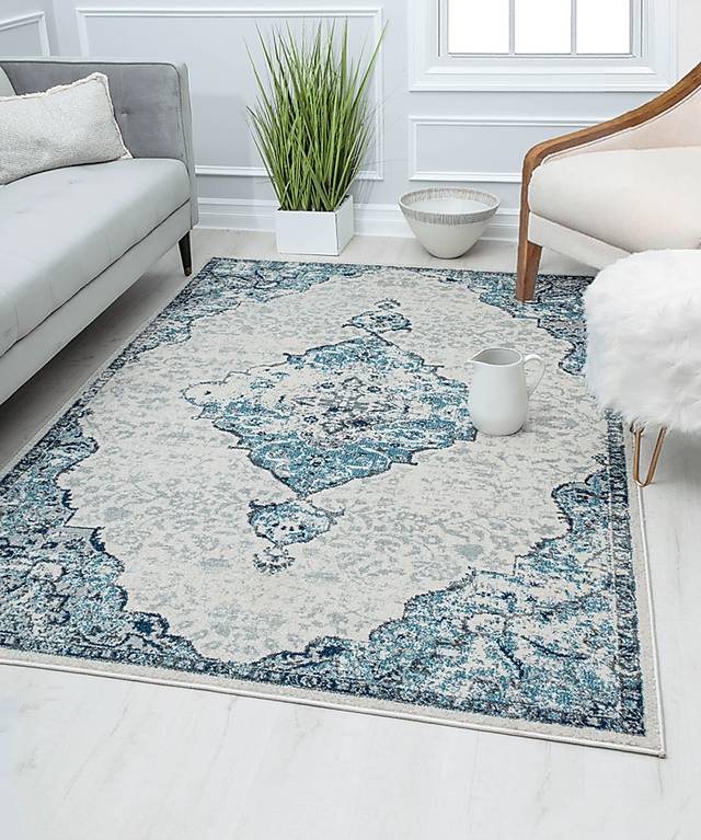 Lestine 8' x 10' Blue Rug - Thumbnail - Image 2