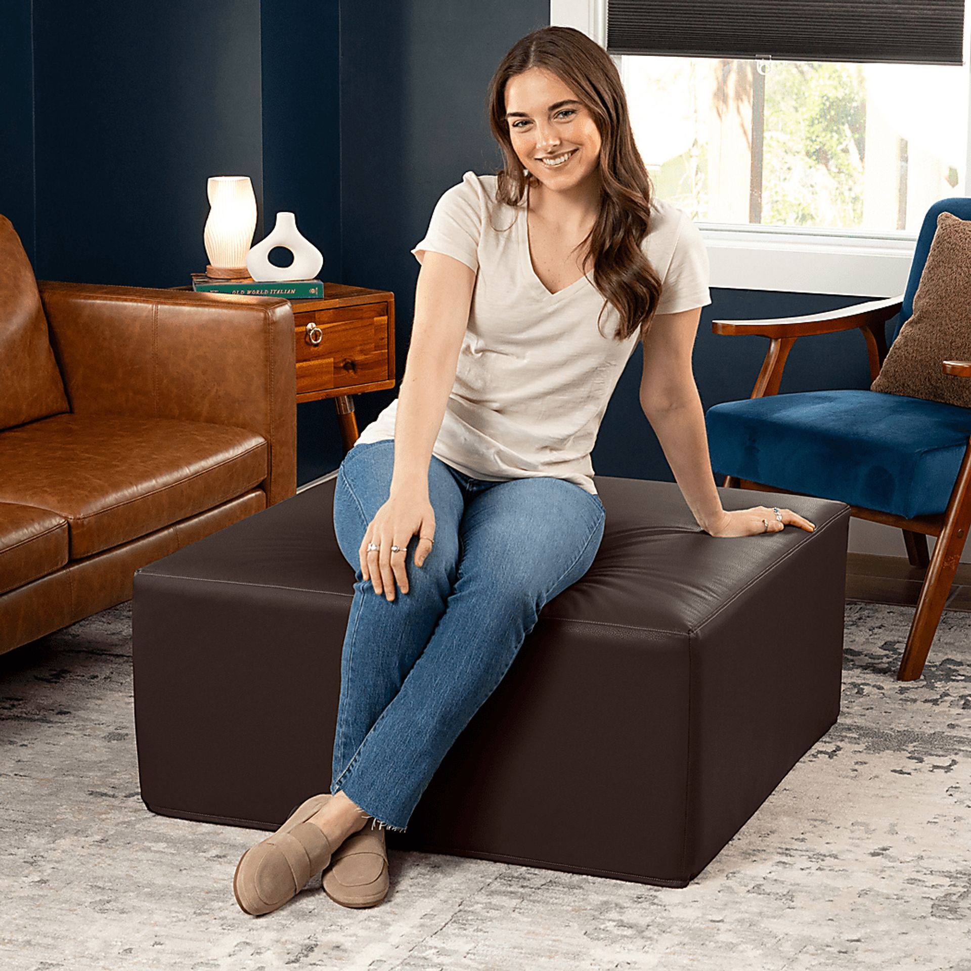 Lesusa I Brown Ottoman - Image 6