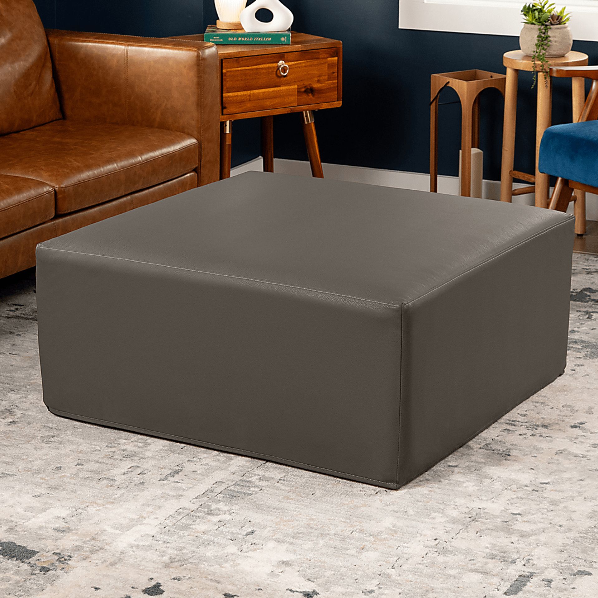 Lesusa I Gray Ottoman - Image 2