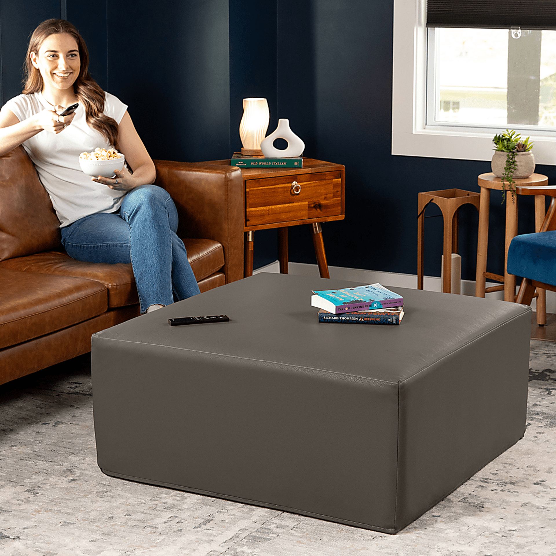 Lesusa I Gray Ottoman - Image 5