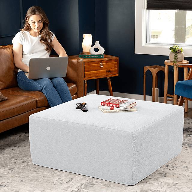 Lesusa II White Ottoman - Thumbnail - Image 4