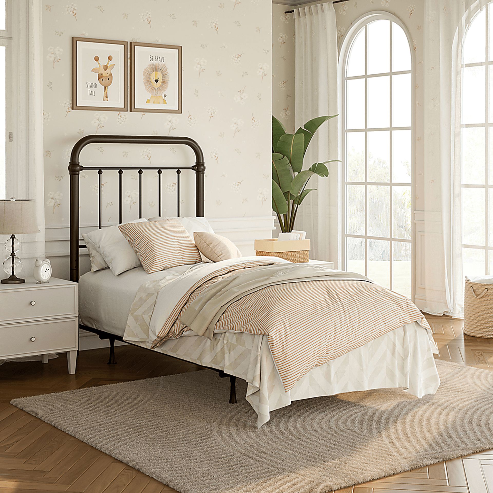 Leveni Bronze Twin Bed - Image 2