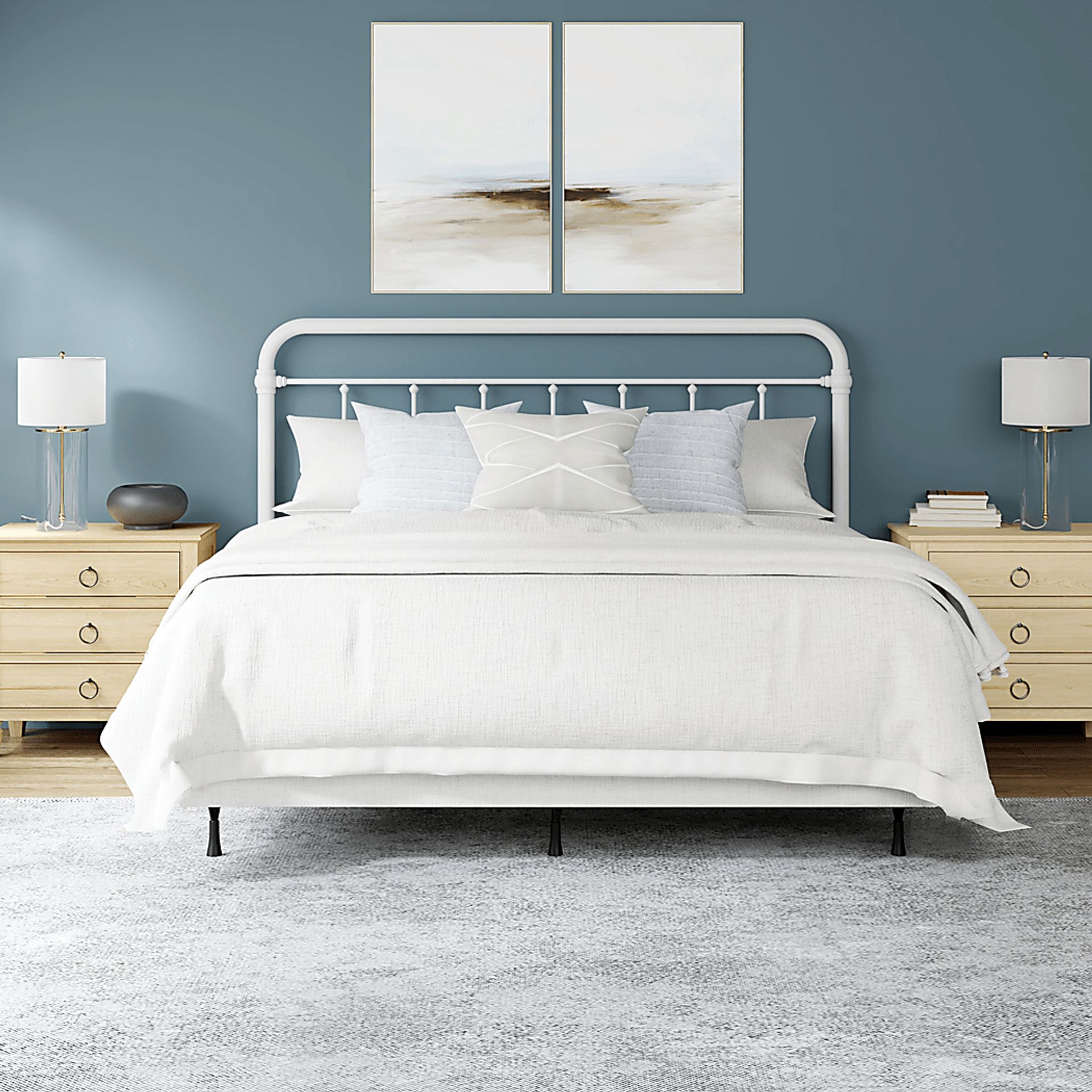 Leveni White King Bed - Image 3