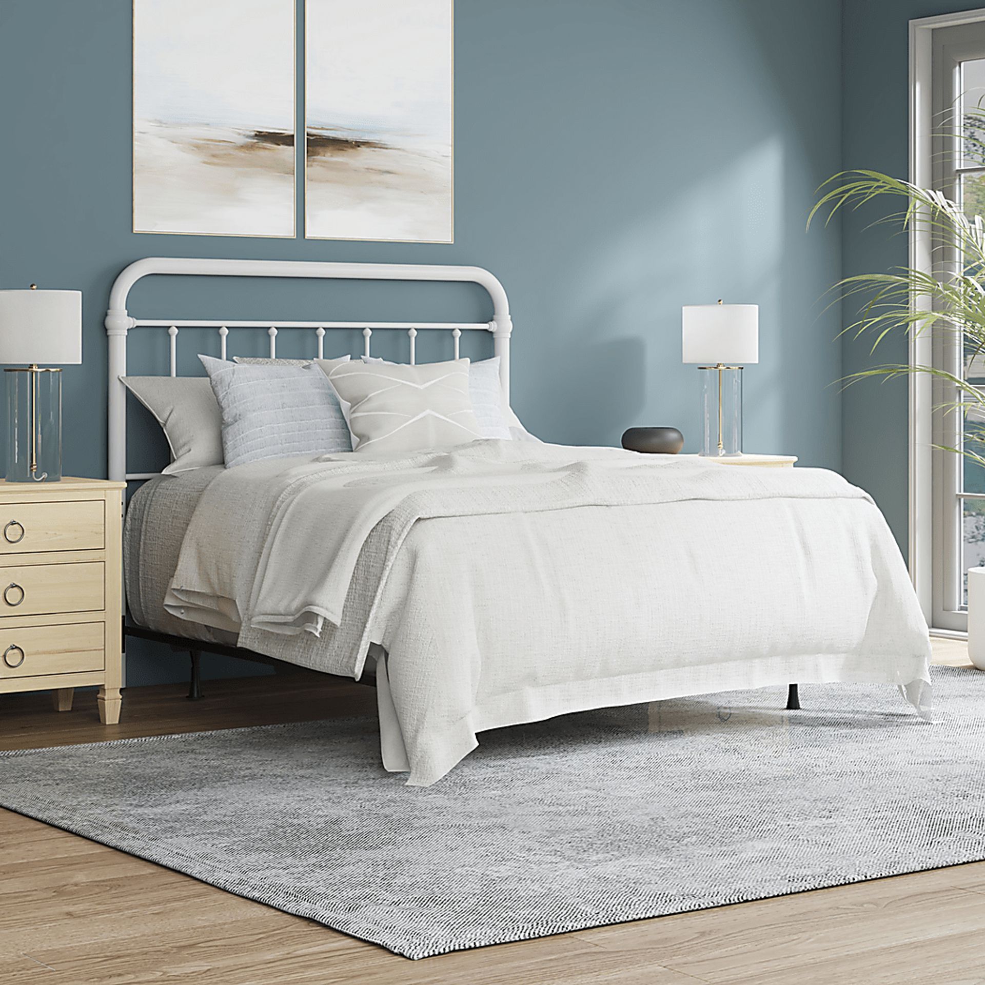 Leveni White Queen Bed - Image 2