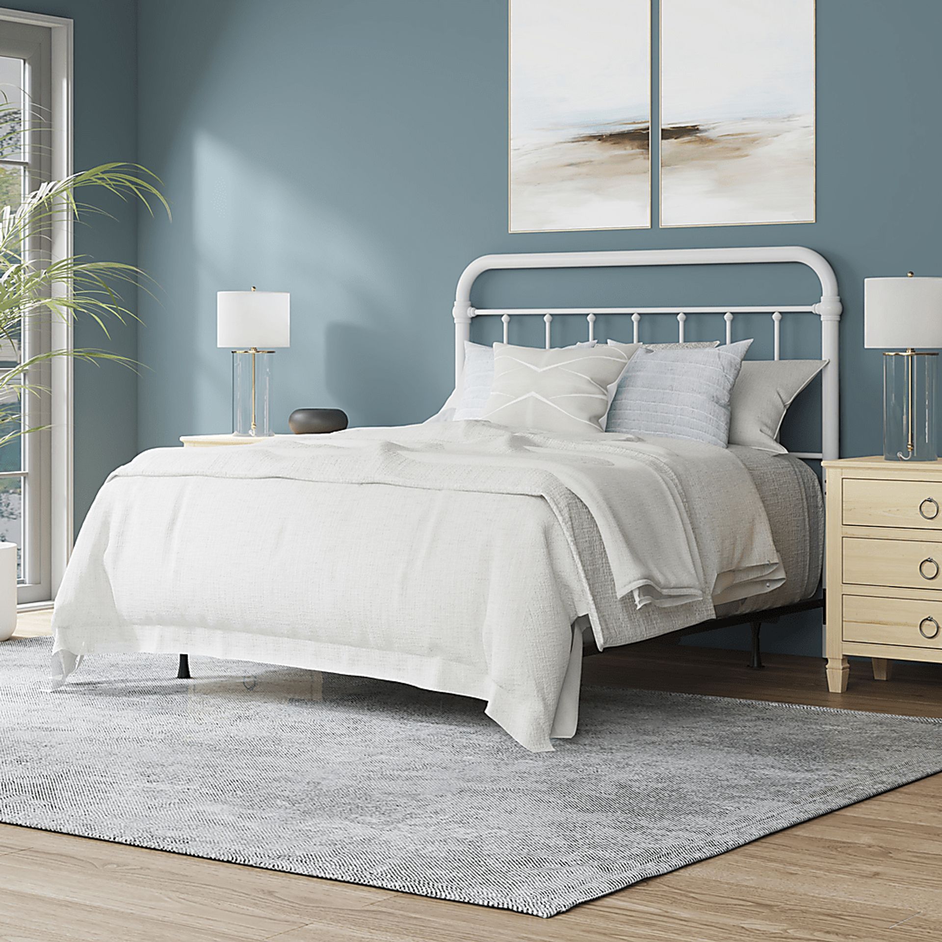 Leveni White Queen Bed - Image 4