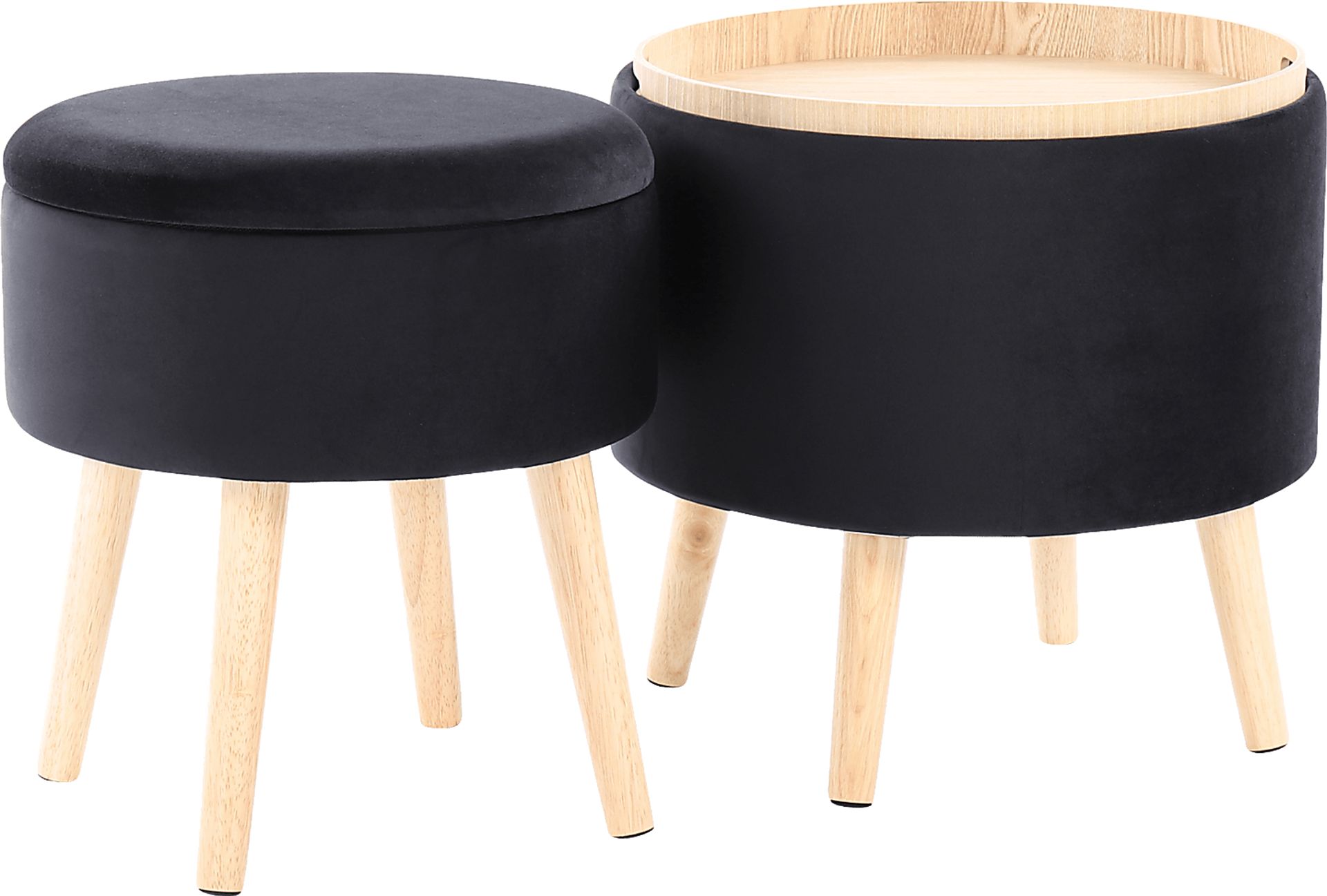 Leverde Black Ottoman, Set of 2 - Image 3
