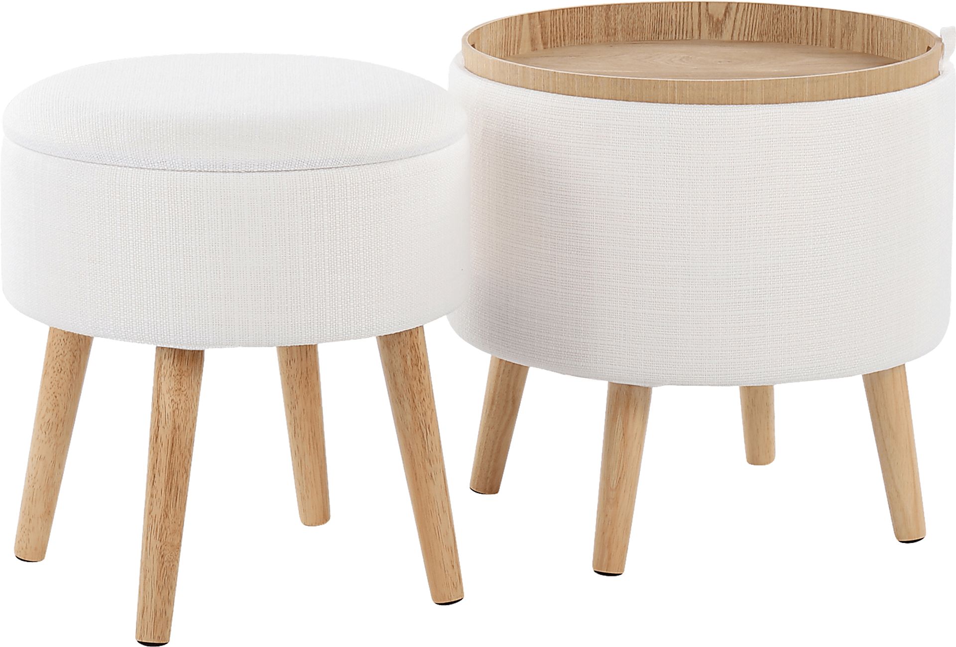 Leverde White Ottoman, Set of 2 - Image 5