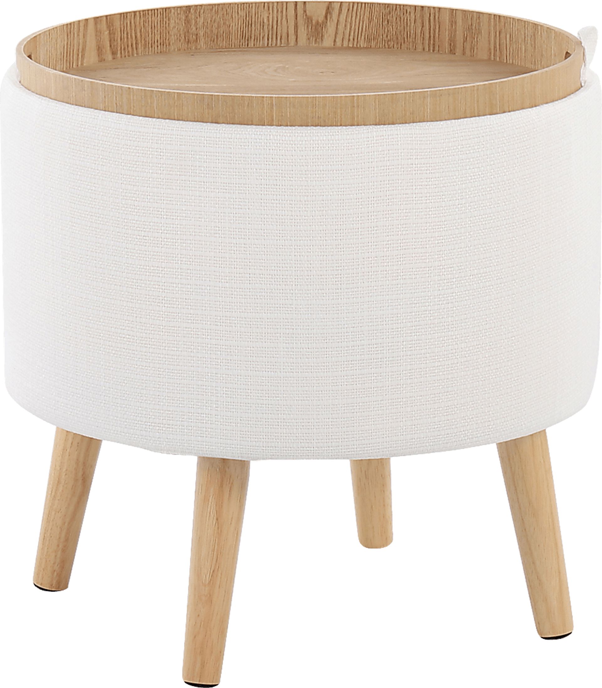 Leverde White Ottoman, Set of 2 - Image 7